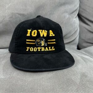 Vintage Iowa Hawkeyes Football Snapback Hat Corduroy University Square